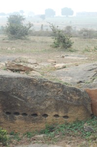 The notches on the boulders