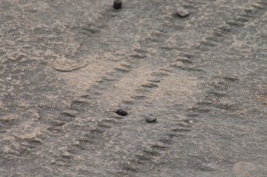 The engraved tally marks can be still seen - purpose unknown